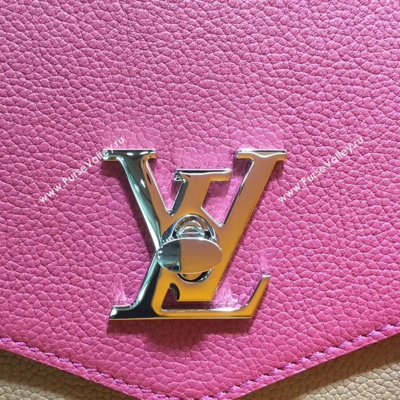 LV Louis Vuitton M54997 My Lockme Bag Real Leather Handbag Rose