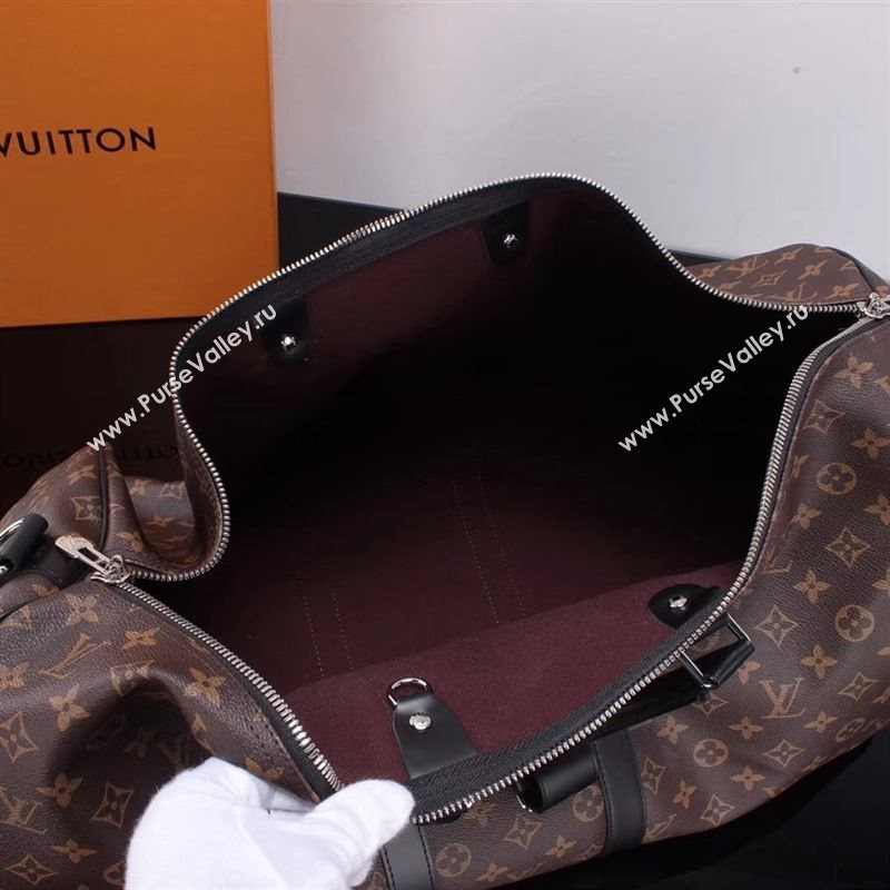 LV Louis Vuitton M56714 Monogram Keepall 55 Travelling Bag Handbag Black