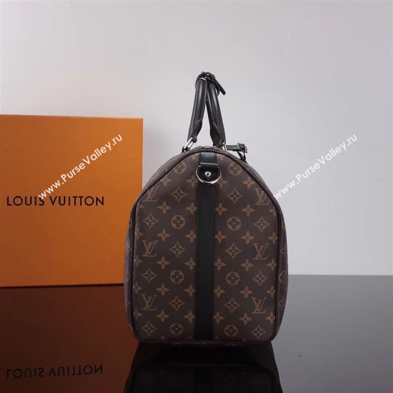 LV Louis Vuitton M56712 Monogram Keepall 50 Travelling Bag Handbag Black