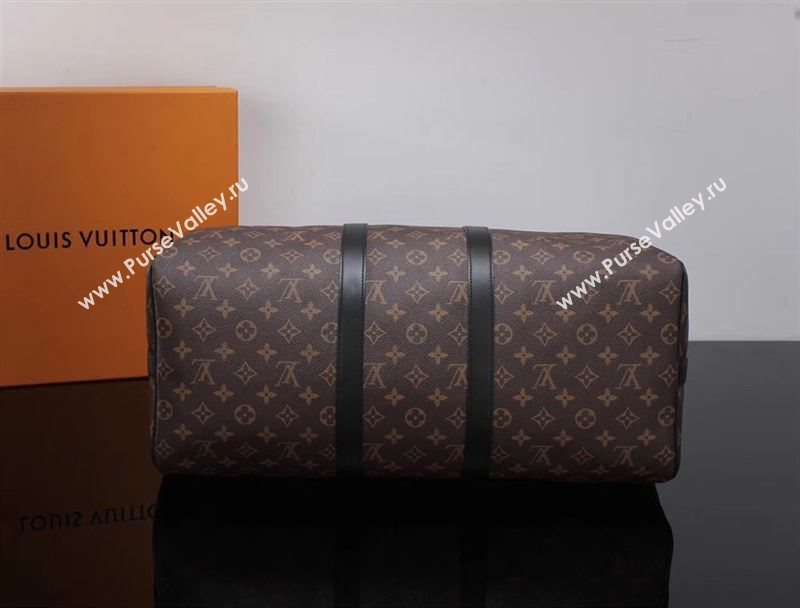 LV Louis Vuitton M56712 Monogram Keepall 50 Travelling Bag Handbag Black