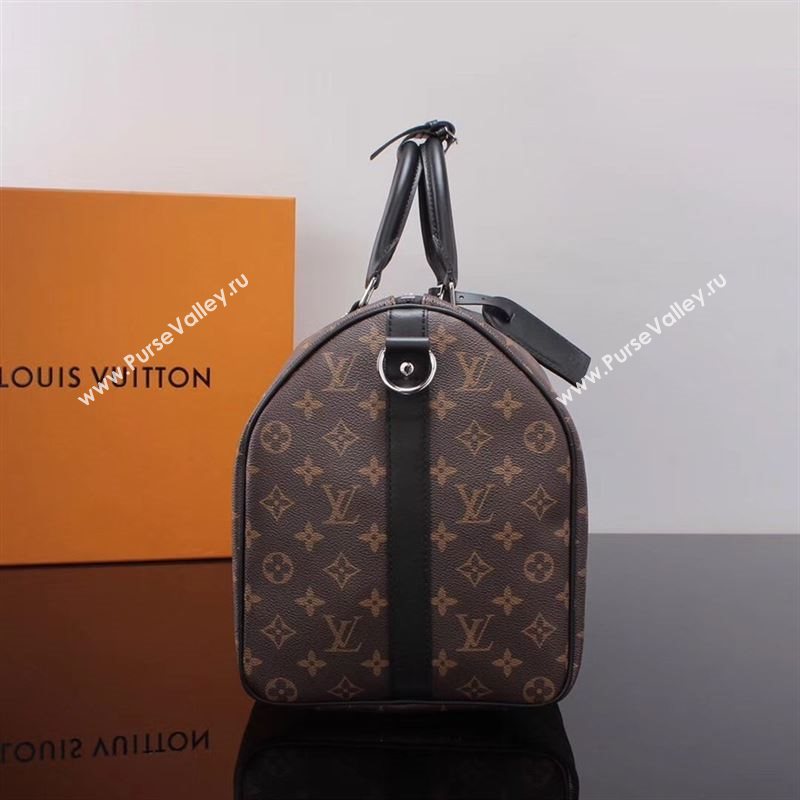 LV Louis Vuitton M56711 Monogram Keepall 45 Travelling Bag Handbag Black