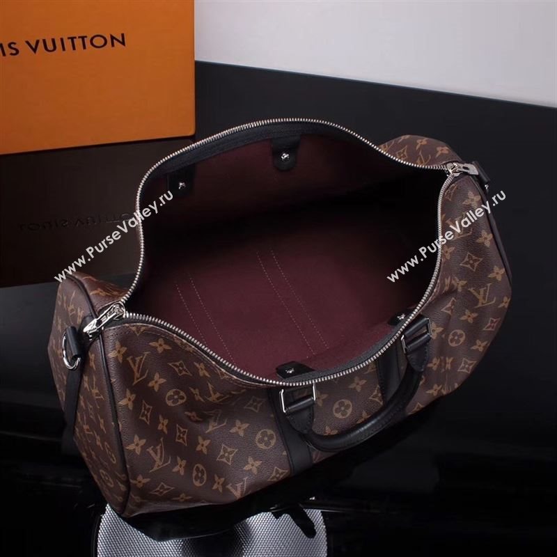 LV Louis Vuitton M56711 Monogram Keepall 45 Travelling Bag Handbag Black