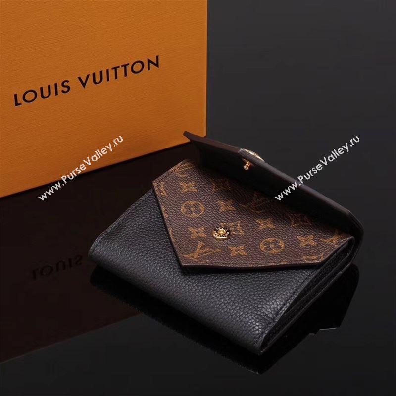 LV Louis Vuitton M64420 Monogram Double V Wallet Purse Bag Handbag Black