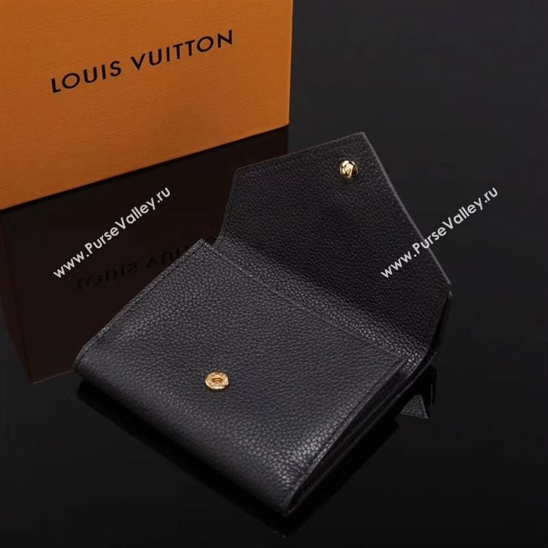 LV Louis Vuitton M64420 Monogram Double V Wallet Purse Bag Handbag Black