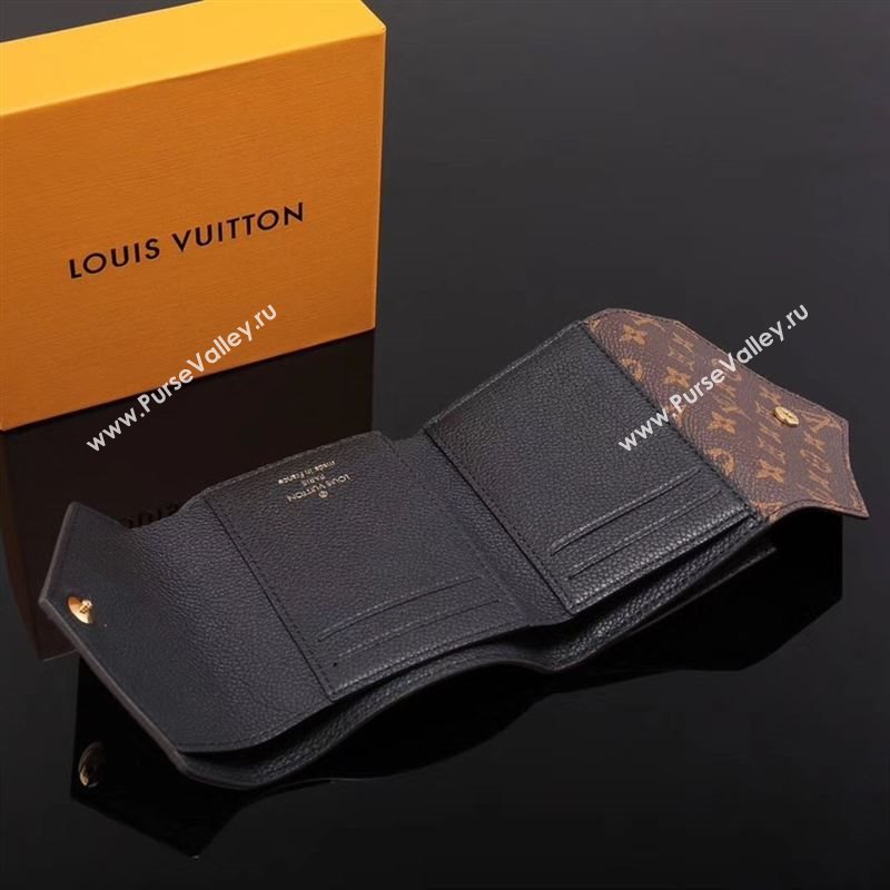 LV Louis Vuitton M64420 Monogram Double V Wallet Purse Bag Handbag Black