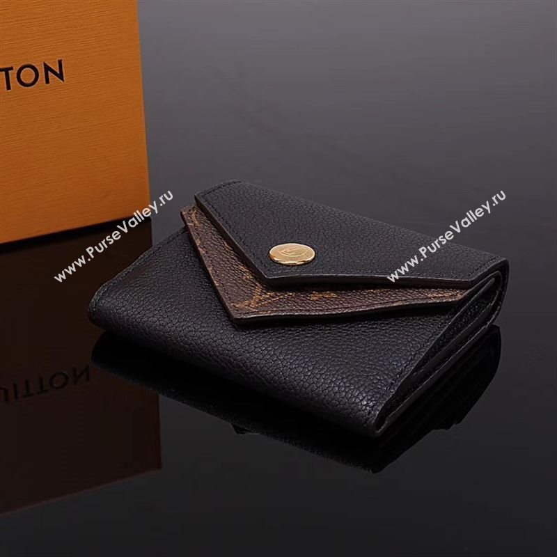 LV Louis Vuitton M64420 Monogram Double V Wallet Purse Bag Handbag Black