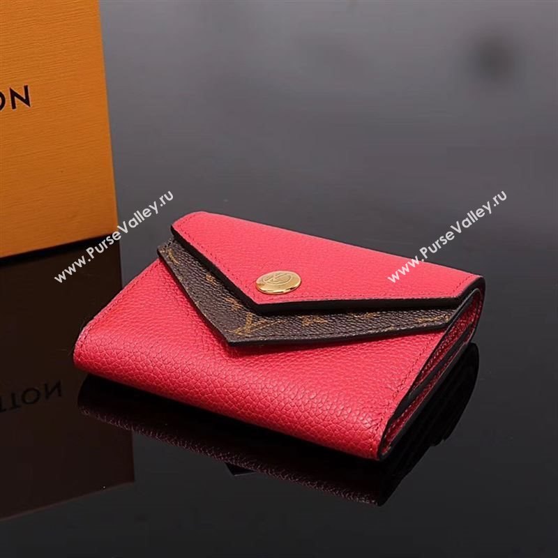 LV Louis Vuitton M64419 Monogram Double V Wallet Purse Bag Handbag Red