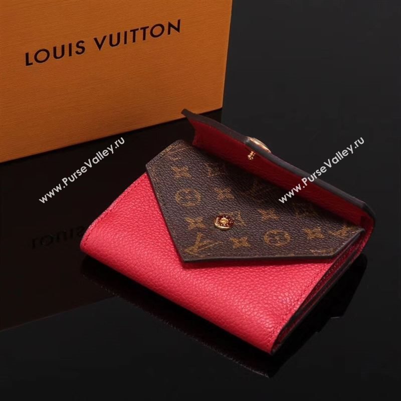 LV Louis Vuitton M64419 Monogram Double V Wallet Purse Bag Handbag Red