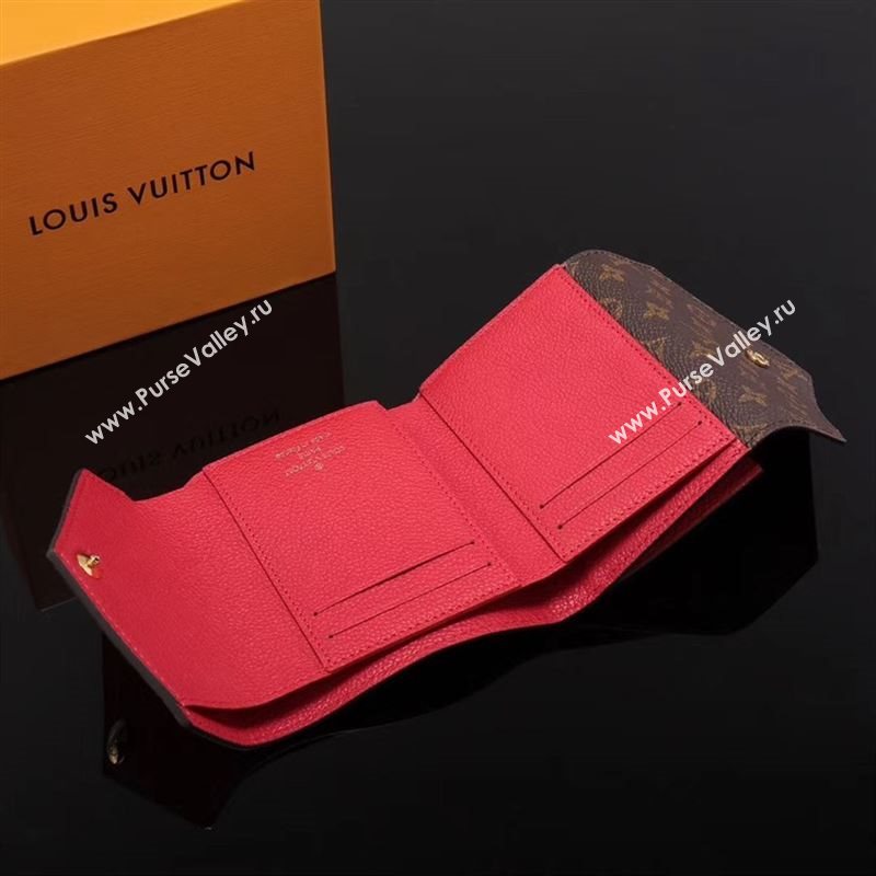 LV Louis Vuitton M64419 Monogram Double V Wallet Purse Bag Handbag Red