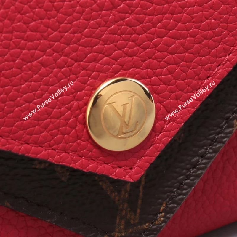 LV Louis Vuitton M64419 Monogram Double V Wallet Purse Bag Handbag Red