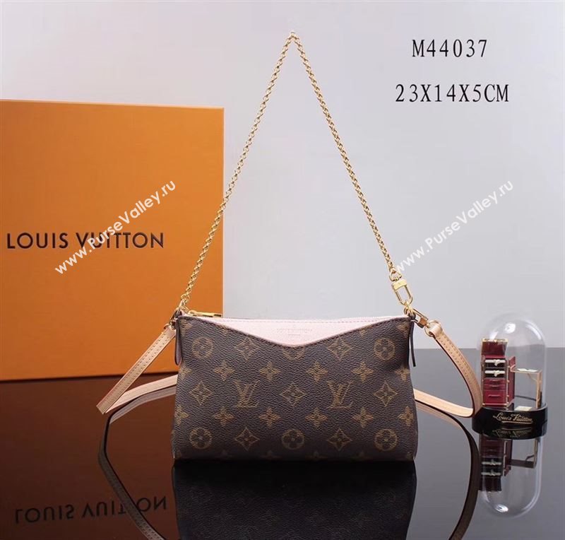 LV Louis Vuitton M44037 Pallas Clutch Bag Monogram Handbag Pink