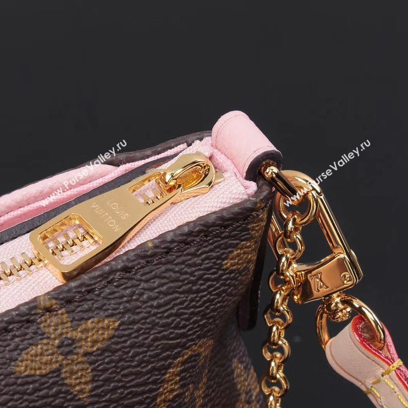 LV Louis Vuitton M44037 Pallas Clutch Bag Monogram Handbag Pink