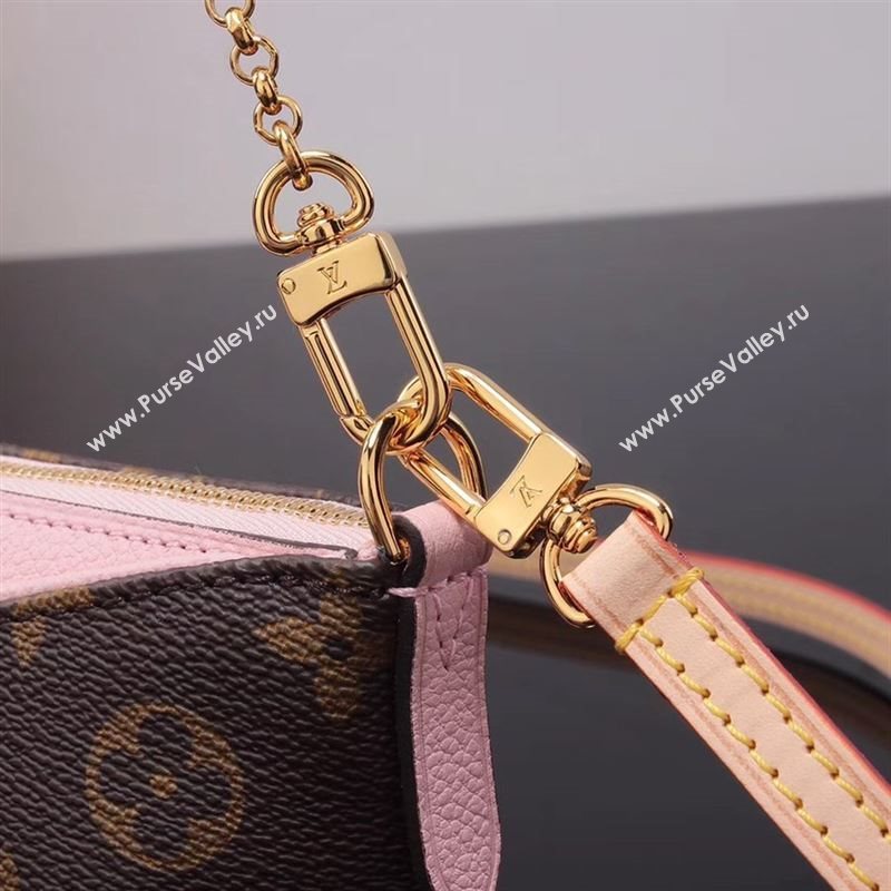LV Louis Vuitton M44037 Pallas Clutch Bag Monogram Handbag Pink
