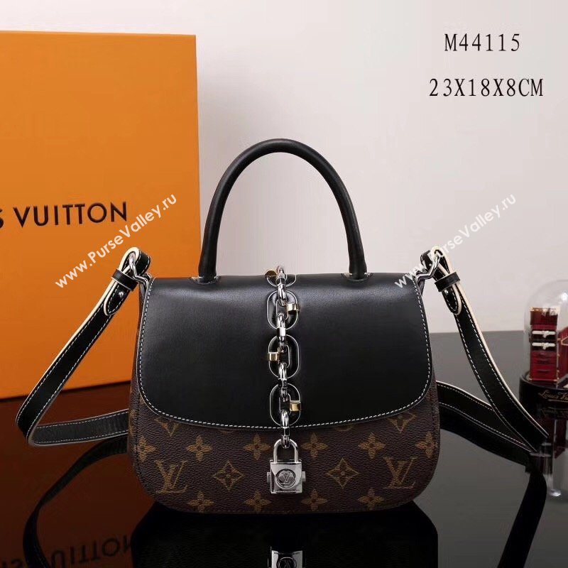 LV Louis Vuitton M44115 Chain It Bag Monogram Leather Handbag Black