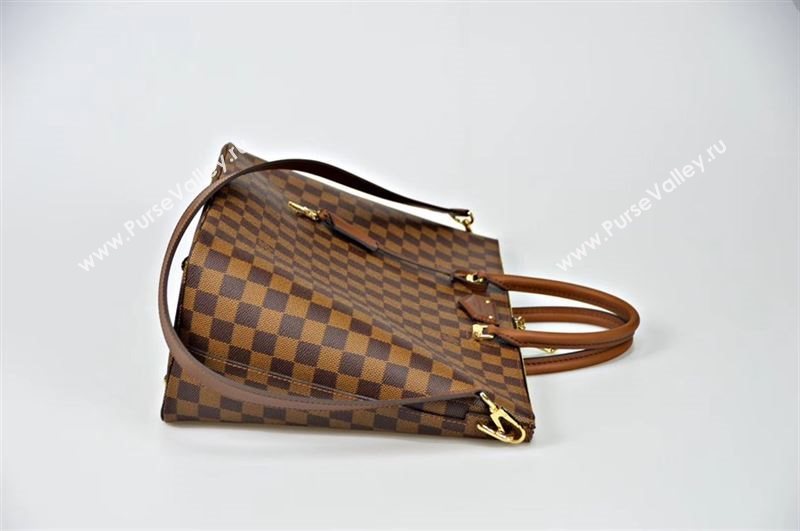 LV Louis Vuitton N63169 Damier Tote Handbag Belmont 24-hour Bag Brown