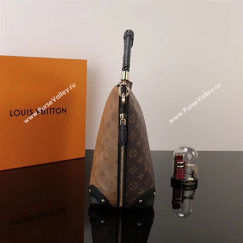 LV Louis Vuitton Monogram Triangle Softy Handbag M44130 Bag Brown