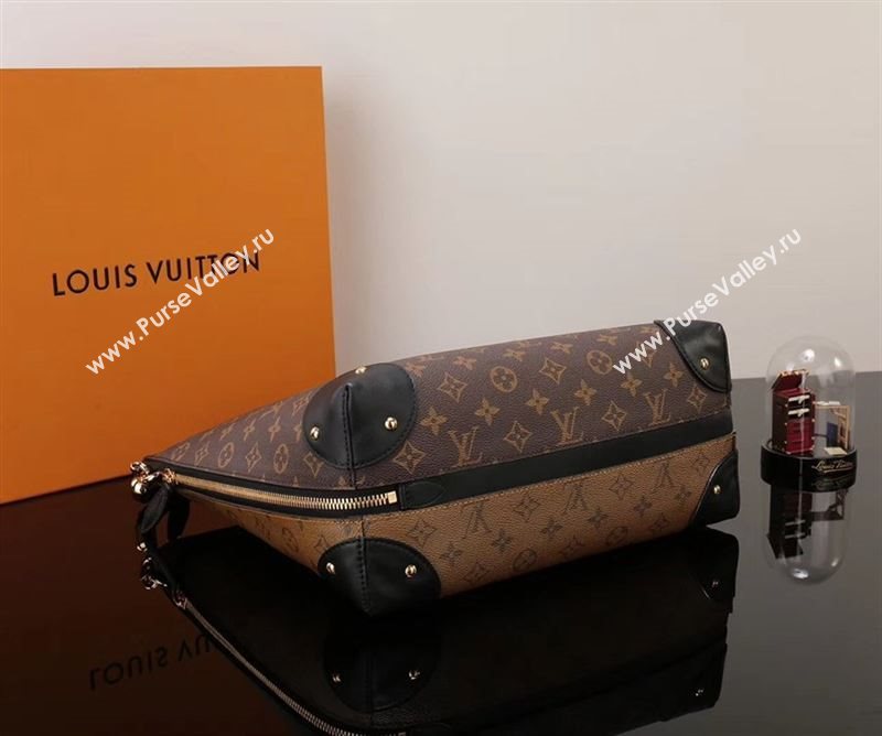LV Louis Vuitton Monogram Triangle Softy Handbag M44130 Bag Brown