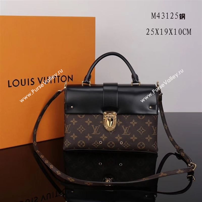 LV Louis Vuitton Monogram One Handle Bag M43125 Epi Leather Handbag Black