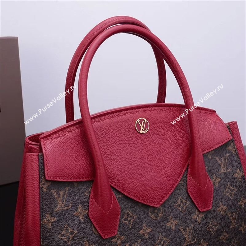 LV Louis Vuitton Monogram Brittany Handbag M42270 Leather Bag Red