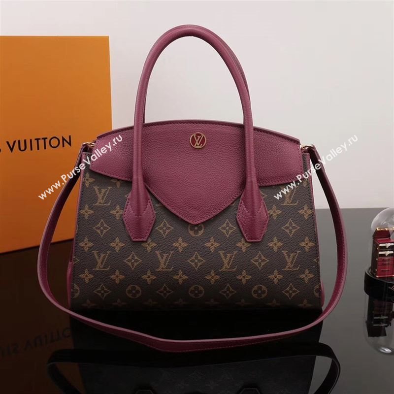 LV Louis Vuitton Monogram Brittany Handbag M42271 Leather Bag Maroon