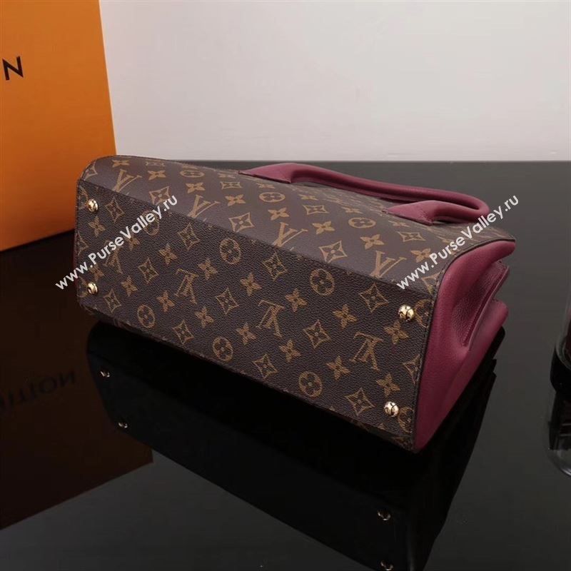 LV Louis Vuitton Monogram Brittany Handbag M42271 Leather Bag Maroon