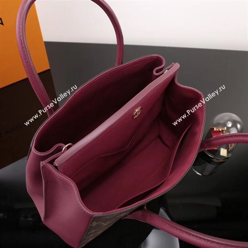 LV Louis Vuitton Monogram Brittany Handbag M42271 Leather Bag Maroon