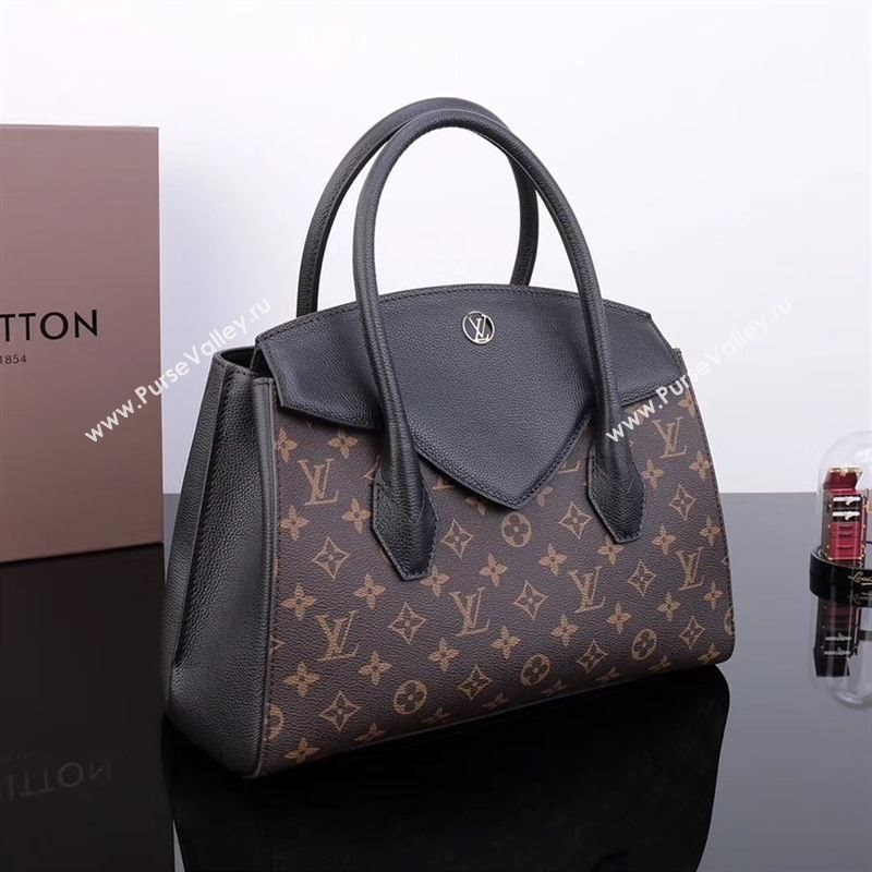 LV Louis Vuitton Monogram Brittany Handbag M42269 Leather Bag Black