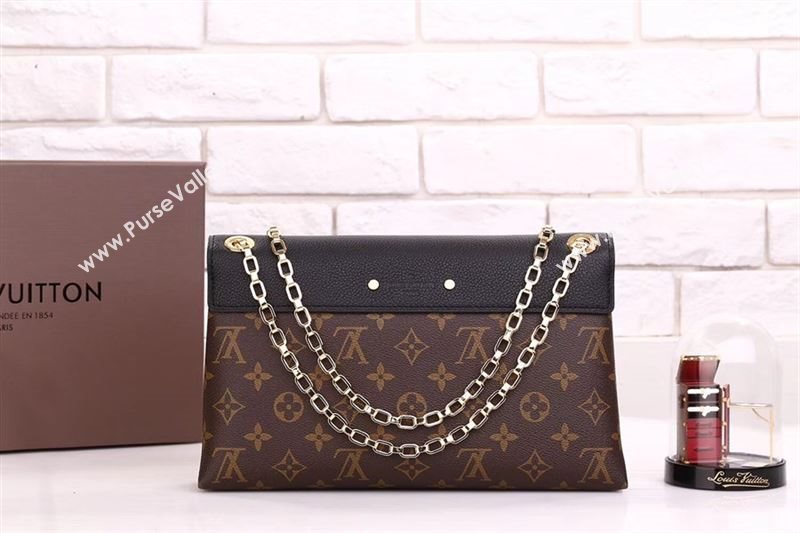 LV Louis Vuitton Pallas Chain Handbag M41223 Monogram Leather Bag Black