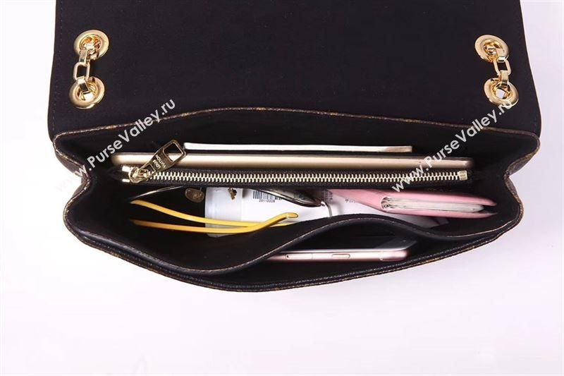 LV Louis Vuitton Pallas Chain Handbag M41223 Monogram Leather Bag Black