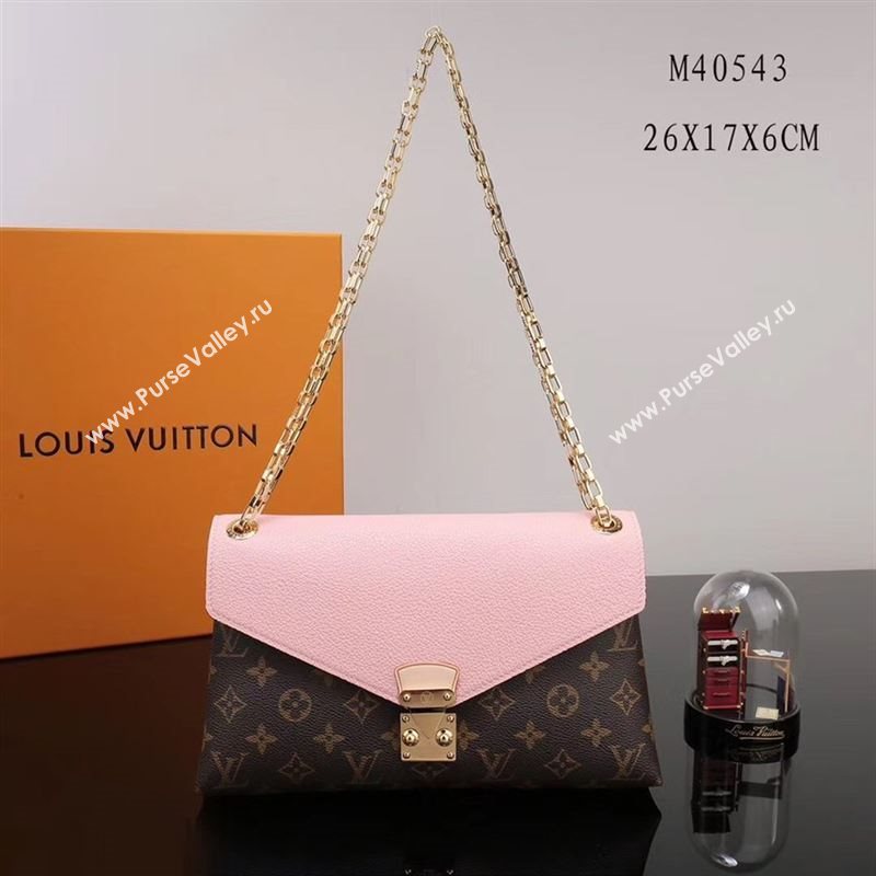 LV Louis Vuitton Pallas Chain Handbag M40543 Monogram Leather Bag Pink