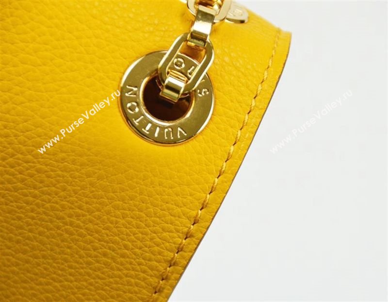 LV Louis Vuitton Pallas Chain Handbag M41246 Monogram Leather Bag Yellow