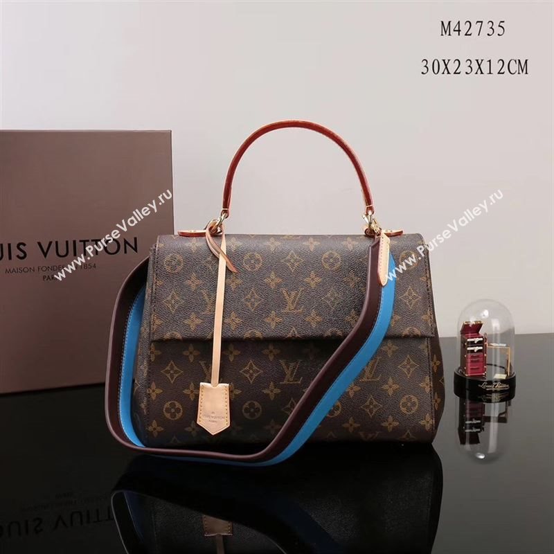 LV Louis Vuitton Cluny Medium Handbag M42735 Monogram Bag Blue