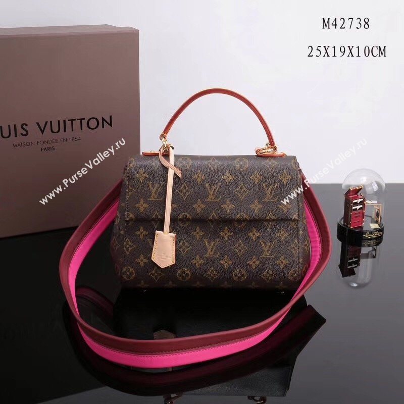 LV Louis Vuitton Cluny BB Handbag M42738 Monogram Shoulder Bag Wine