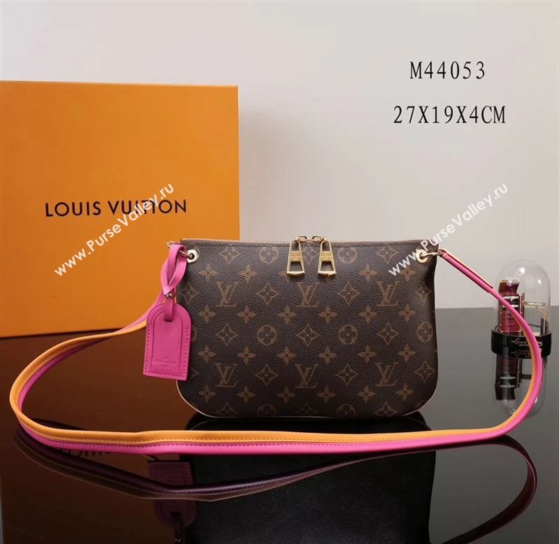 LV Louis Vuitton Monogram M44053 Small Shoulder Zipper Bag Handbag Pink