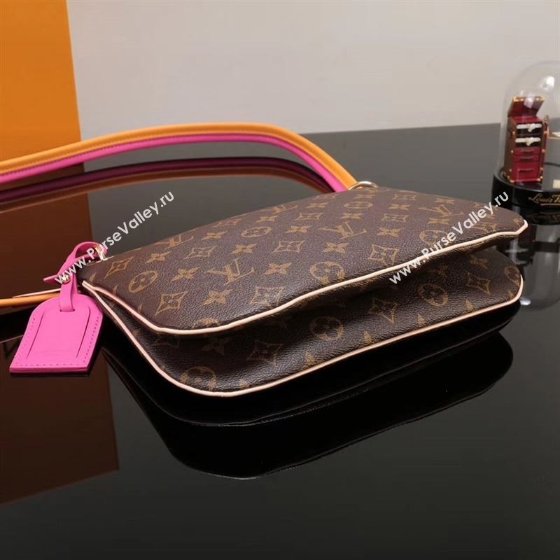 LV Louis Vuitton Monogram M44053 Small Shoulder Zipper Bag Handbag Pink