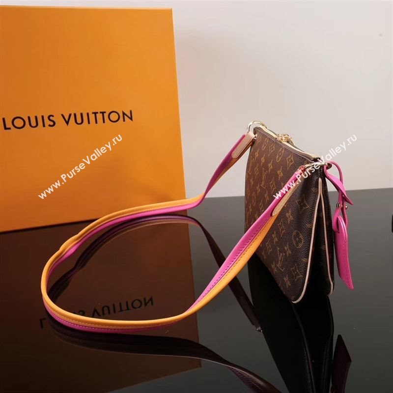 LV Louis Vuitton Monogram M44053 Small Shoulder Zipper Bag Handbag Pink