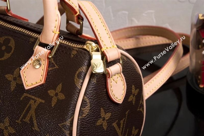 LV Louis Vuitton Nano Speedy 16 Bag M61252 Monogram Handbag Brown