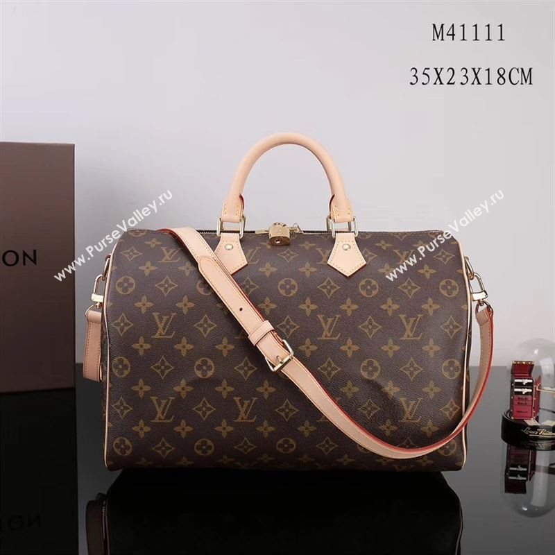 LV Louis Vuitton Speedy 35 Bag M41111 Monogram Handbag Brown