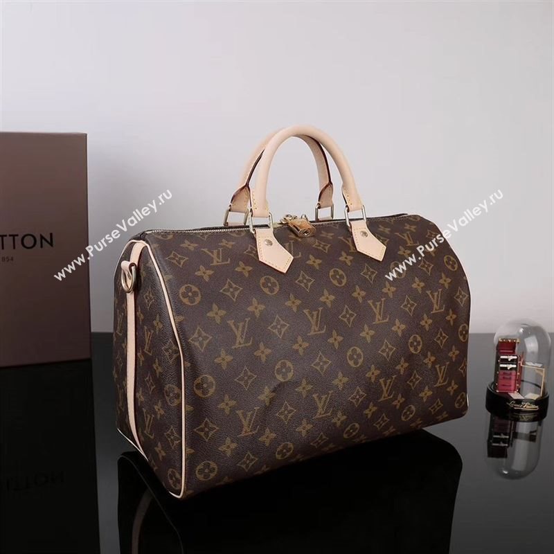 LV Louis Vuitton Speedy 35 Bag M41111 Monogram Handbag Brown
