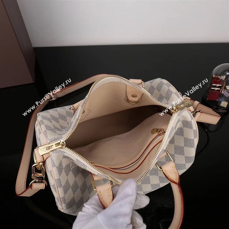 LV Louis Vuitton Speedy 25 Bag N41374 Damier Handbag White