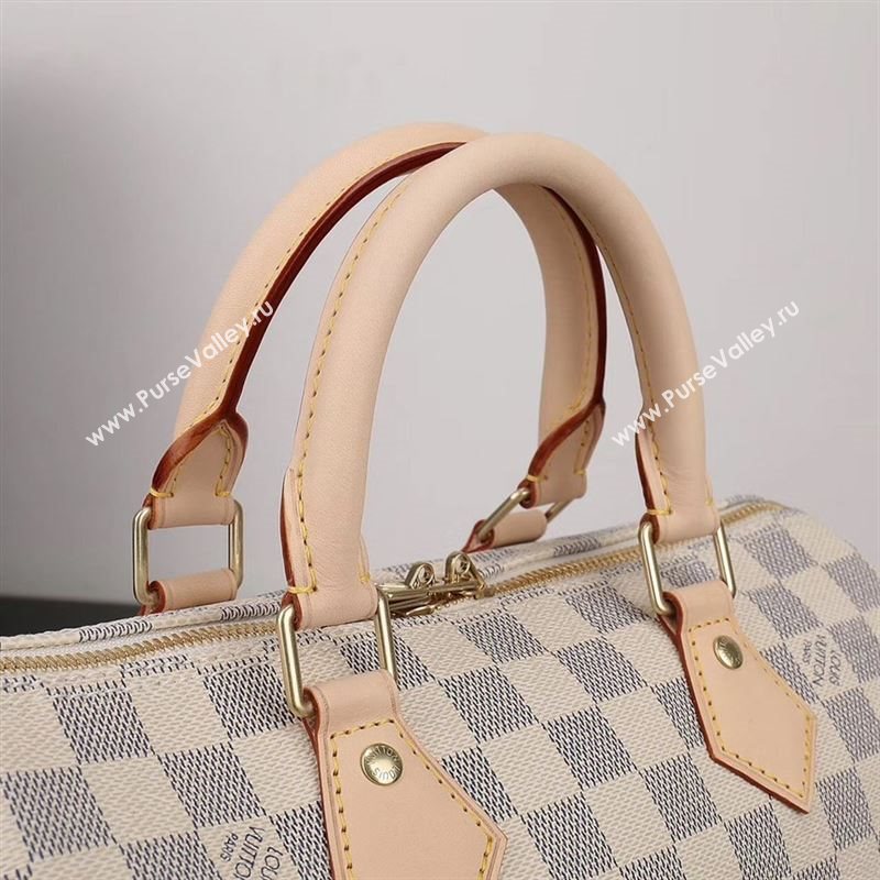 LV Louis Vuitton Speedy 25 Bag N41374 Damier Handbag White