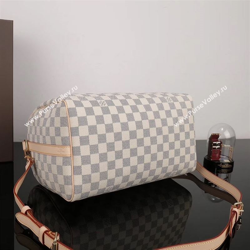 LV Louis Vuitton Speedy 30 Bag N41373 Damier Handbag White