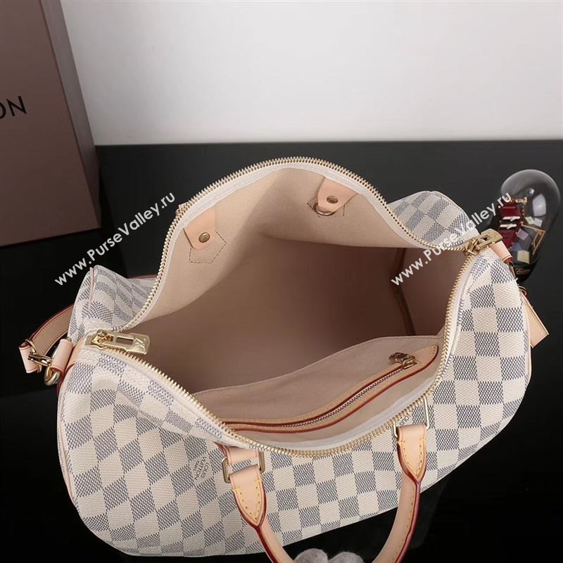 LV Louis Vuitton Speedy 35 Bag N41372 Damier Handbag White