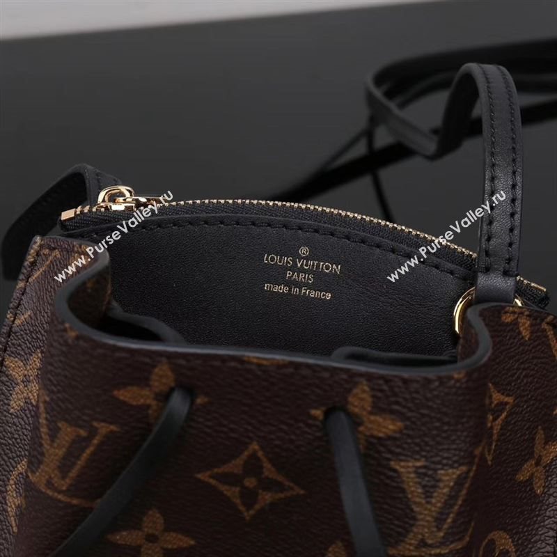 LV Louis Vuitton M67802 Noe Tassel Shoulder Bag Monogram Leather Handbag Black