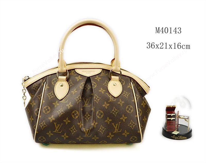 LV Louis Vuitton TVOLI PM Monogram Handbag M40143 Bowling Bag Brown