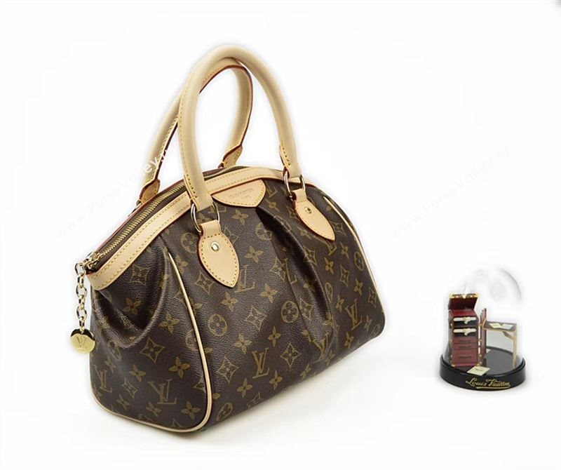 LV Louis Vuitton TVOLI PM Monogram Handbag M40143 Bowling Bag Brown