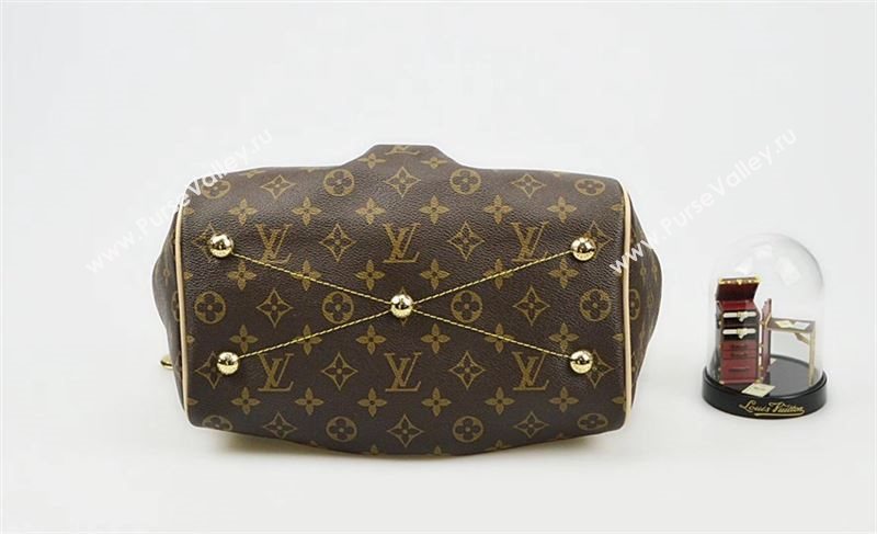 LV Louis Vuitton TVOLI PM Monogram Handbag M40143 Bowling Bag Brown