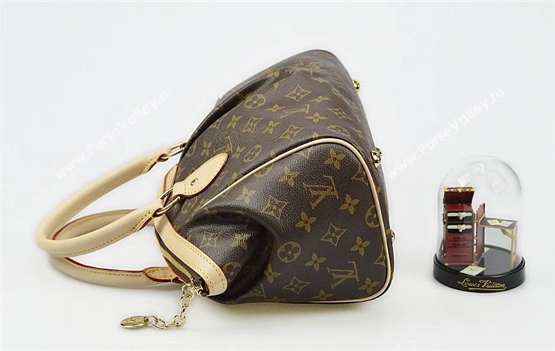 LV Louis Vuitton TVOLI PM Monogram Handbag M40143 Bowling Bag Brown