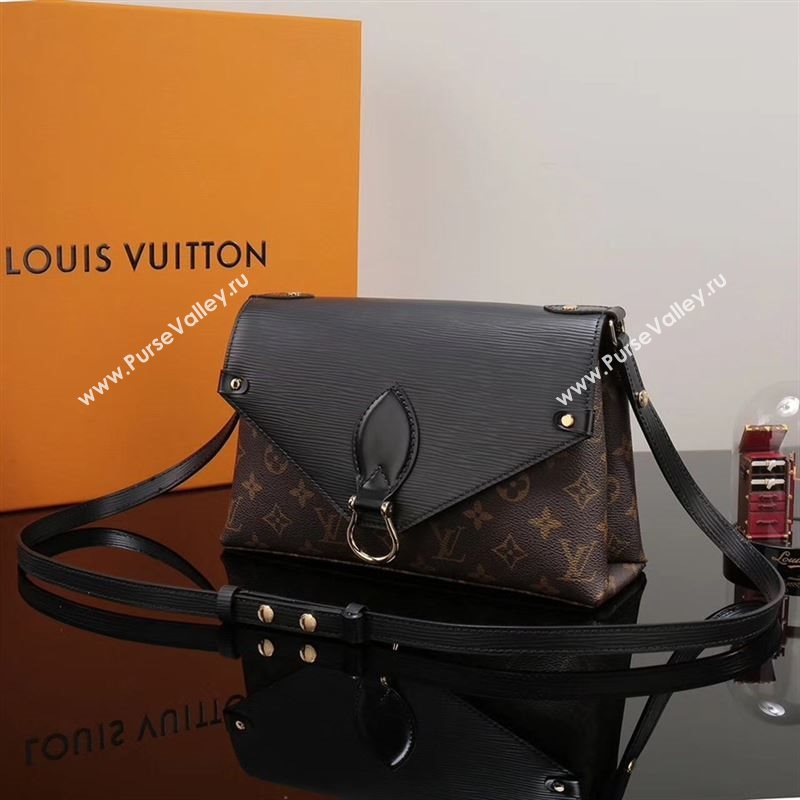LV Louis Vuitton Monogram Saint Michel Bag M44031 Epi Handbag Black