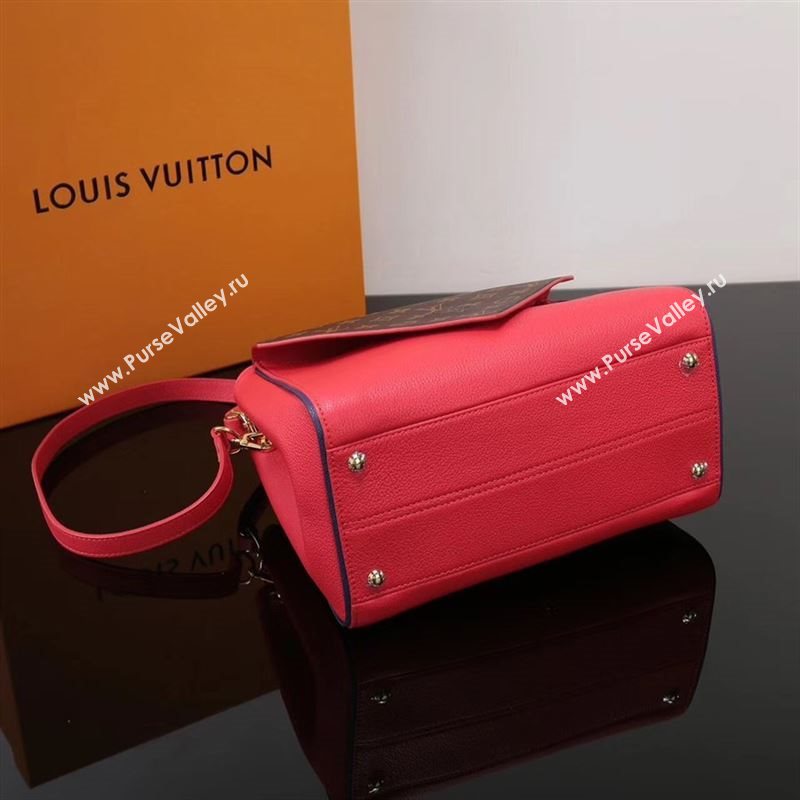 LV Louis Vuitton Monogram Double V Handbag M54624 Leather Shoulder Bag Red